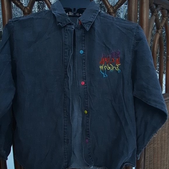 Vintage 80s Tangiers GirlsButton Down shirt - Picture 3 of 10